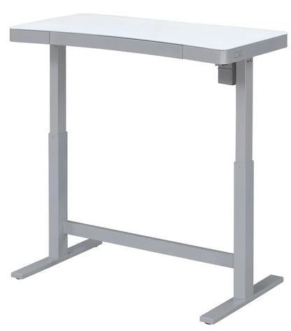 Babin Adjustable Glass Top Metal Base Standing Desk