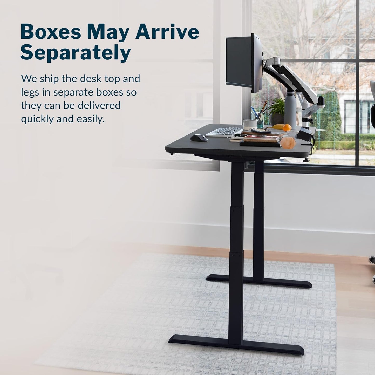 Classic Electric Standing Desk - desk Height Adjustable Sit/Stand Desk - Dual Motor with Memory Presets, Stable T-Style Legs - Gaming or Home Office Workstation - 60”X30”, Black/Black