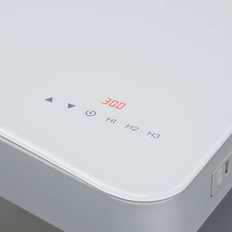 Babin Adjustable Glass Top Metal Base Standing Desk