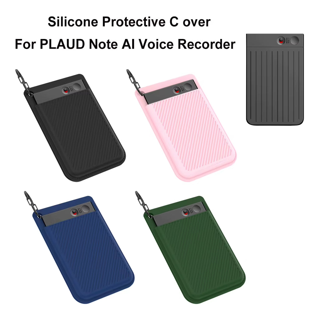 Silicone Protective Case Shockproof Skin Sleeve Suction Cup Portable Protective Cover for PLAUD Note AI Voice Recorder