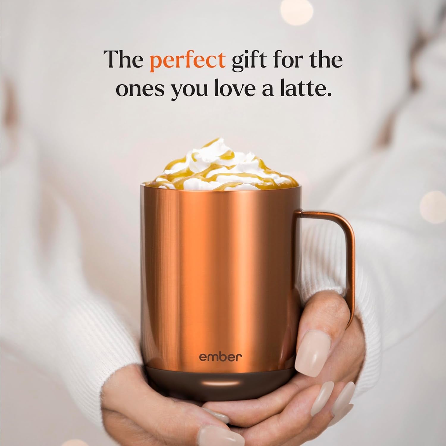 Temperature Control Smart Mug 2, 10 Oz, App-Controlled Heated Coffee Mug with 80 Min Battery Life and Improved Design, Copper