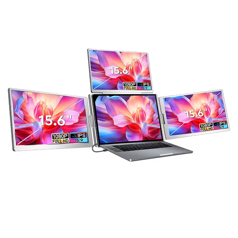 Top-Ranking Portable Monitor 15.6 Inch Lcd Display Extended Triple Screen 1080P Quad Monitor Extender Used Travel Gaming