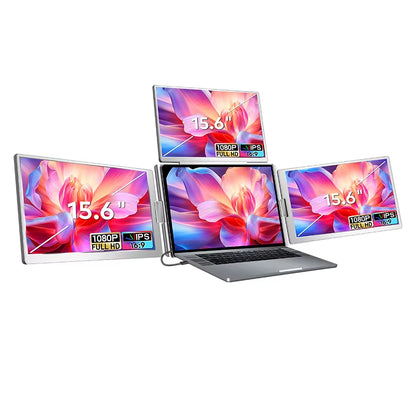 Top-Ranking Portable Monitor 15.6 Inch Lcd Display Extended Triple Screen 1080P Quad Monitor Extender Used Travel Gaming