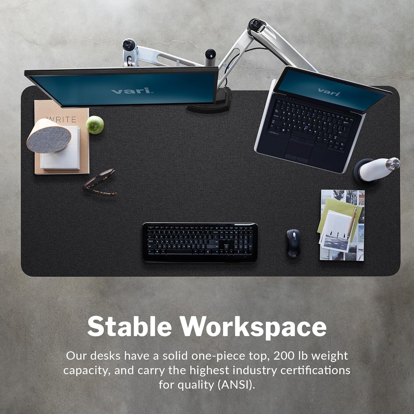 Classic Electric Standing Desk - desk Height Adjustable Sit/Stand Desk - Dual Motor with Memory Presets, Stable T-Style Legs - Gaming or Home Office Workstation - 60”X30”, Black/Black