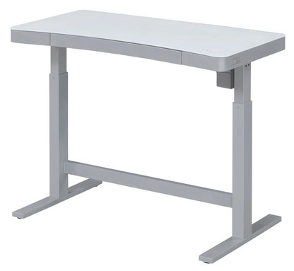 Babin Adjustable Glass Top Metal Base Standing Desk