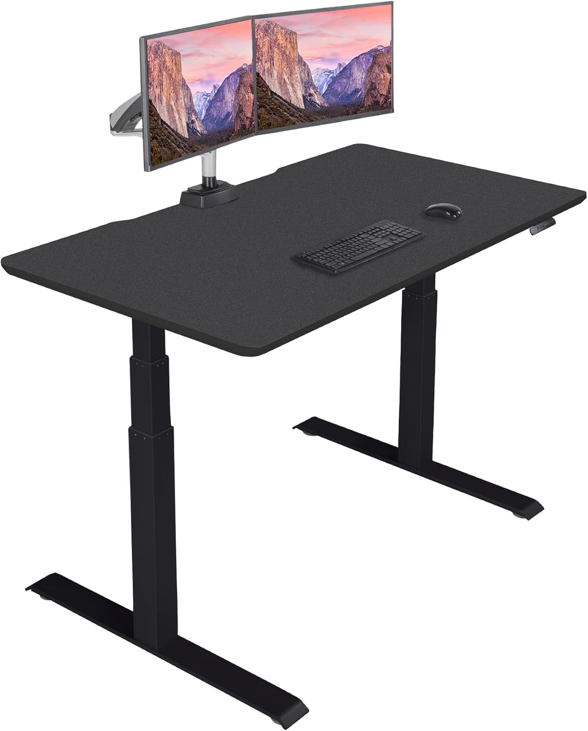 Classic Electric Standing Desk - desk Height Adjustable Sit/Stand Desk - Dual Motor with Memory Presets, Stable T-Style Legs - Gaming or Home Office Workstation - 60”X30”, Black/Black