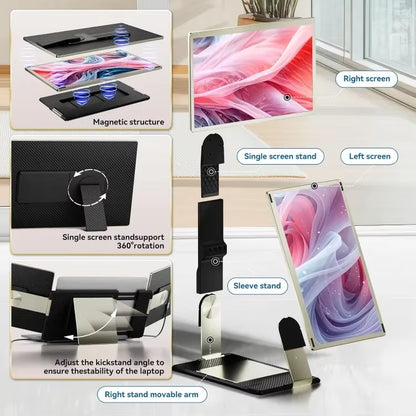 Authenticity Guarantee.15.6" Laptop Screen Extender, 120% Srgb FHD 1080P IPS Triple Portable Laptop Monitor Extender with Hub US