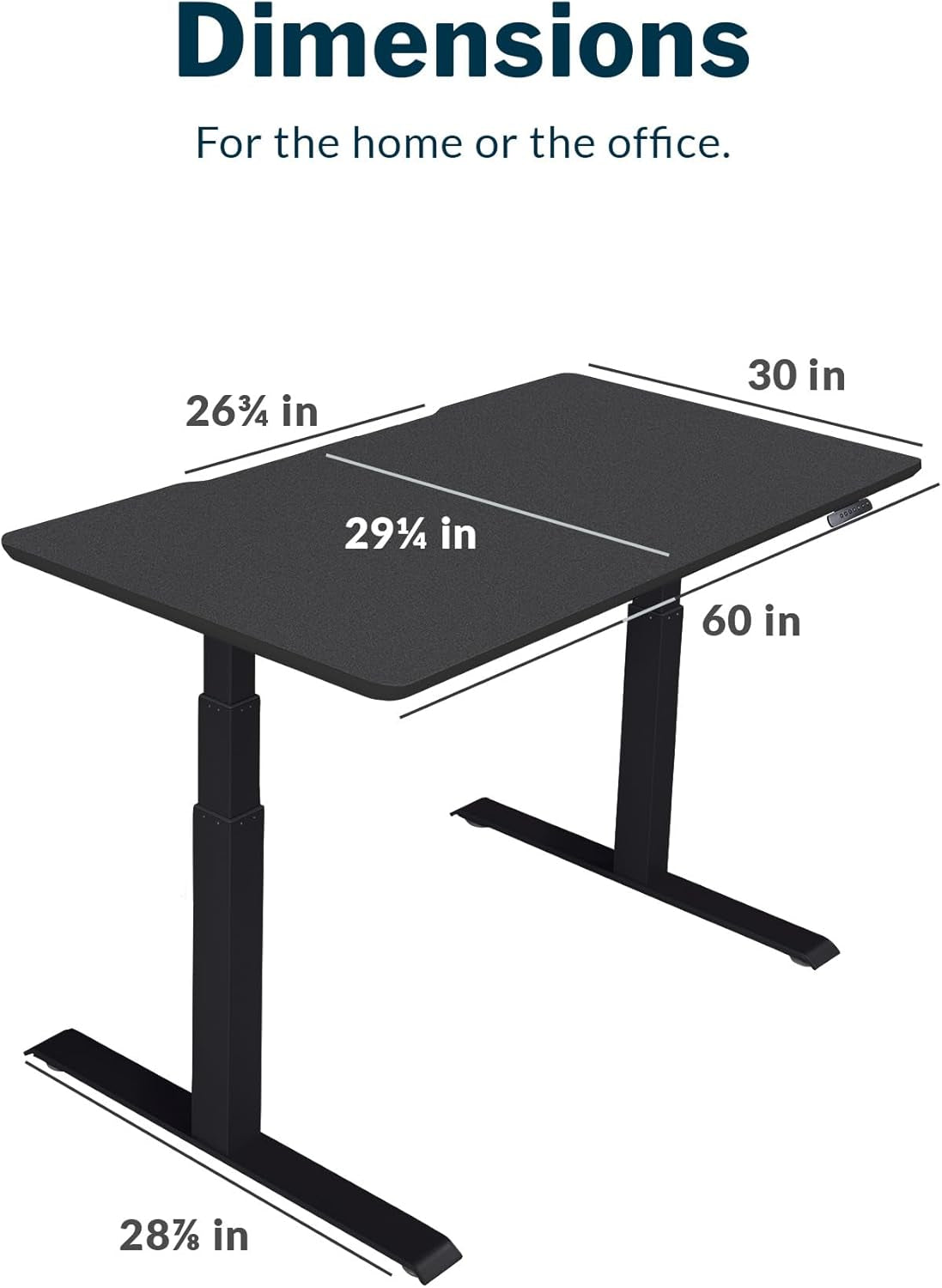 Classic Electric Standing Desk - desk Height Adjustable Sit/Stand Desk - Dual Motor with Memory Presets, Stable T-Style Legs - Gaming or Home Office Workstation - 60”X30”, Black/Black