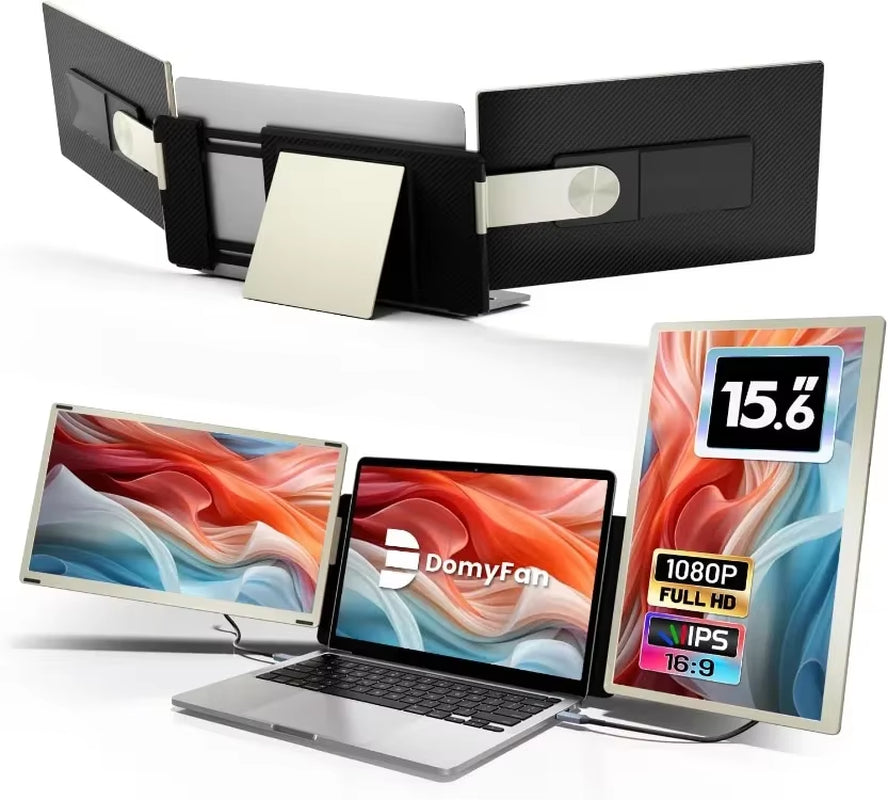 Authenticity Guarantee.15.6" Laptop Screen Extender, 120% Srgb FHD 1080P IPS Triple Portable Laptop Monitor Extender with Hub US