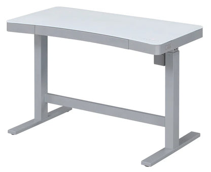 Babin Adjustable Glass Top Metal Base Standing Desk